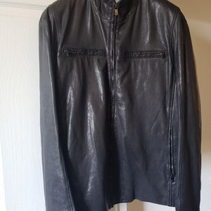 Armani Collezioni leather motorcycle jacket